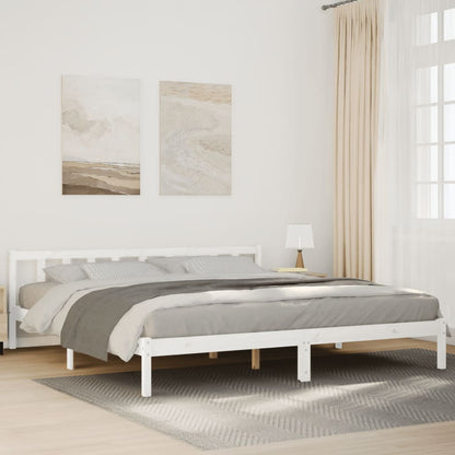 Letto Extra Lungo senza Materasso Bianco 200x220 cm in Pino - homemem39