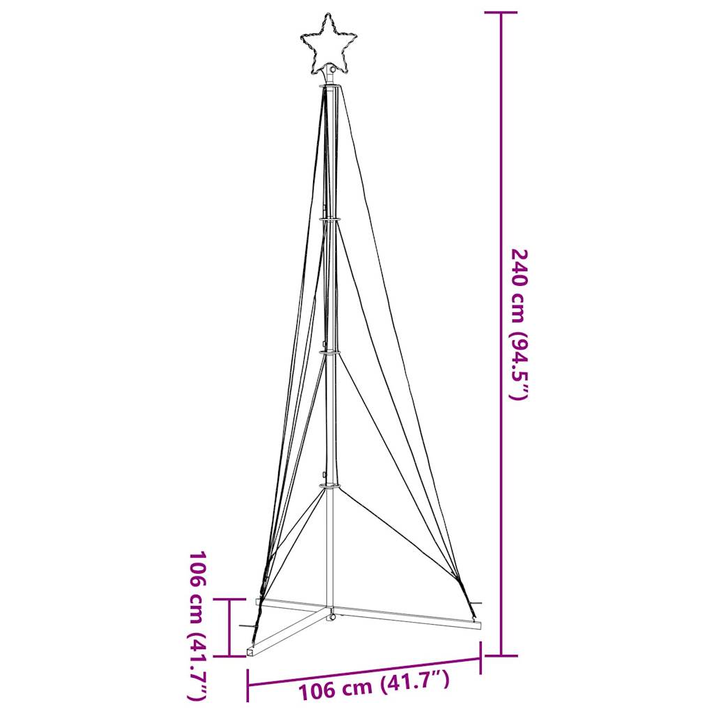 Albero di Natale a LED 483 LED Bianco Freddo 240 cm - homemem39