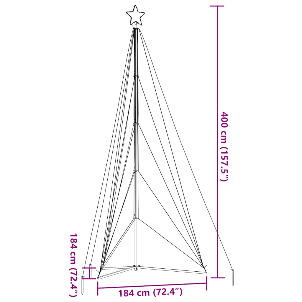 Albero di Natale a LED 615 LED Bianco Caldo 404,5 cm - homemem39