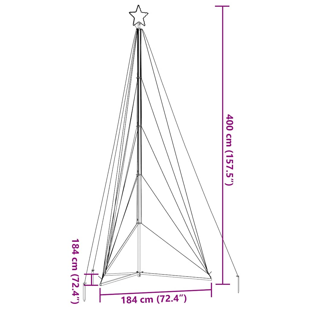 Albero di Natale a LED 615 LED Blu 404,5 cm