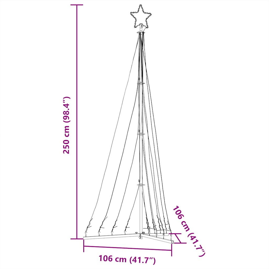 Albero di Natale a LED 447 LED Colorato 249 cm - homemem39