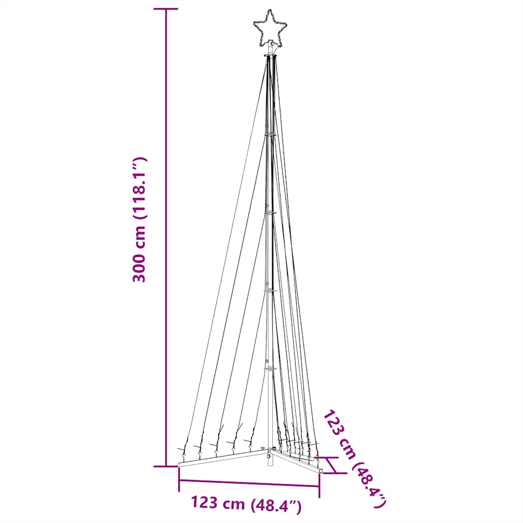 Albero di Natale a LED 495 LED Bianco Caldo 300,5 cm - homemem39