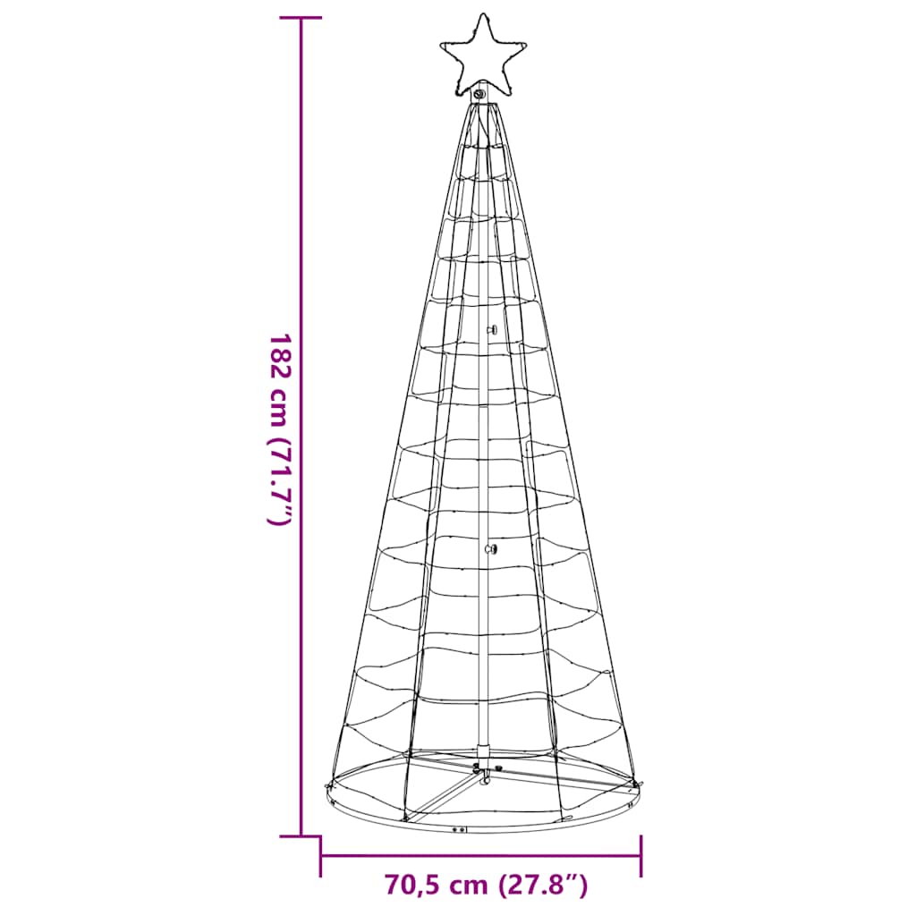 Albero di Natale a LED 200 LED Colorato 182 cm
