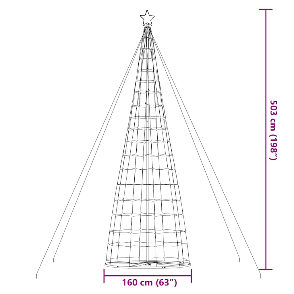 Albero di Natale a LED 1534 LED Bianco Freddo 503 cm