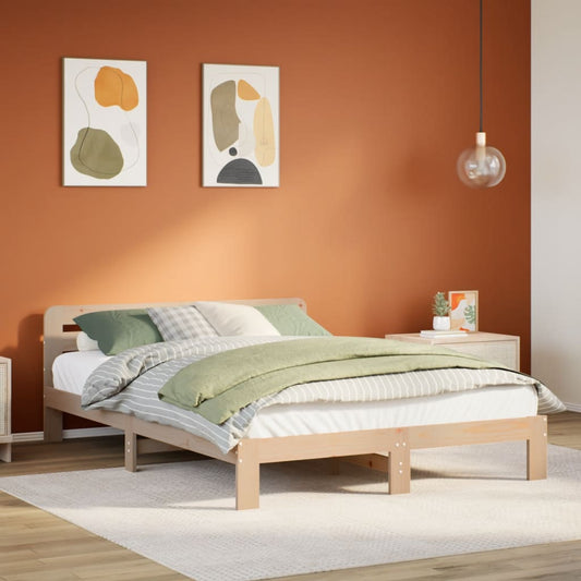 Letto senza Materasso 120x200 cm in Legno Massello di Pino | homemem39
