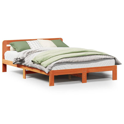 Letto senza Materasso Marrone Cera 120x200 cm in Legno di Pino | homemem39