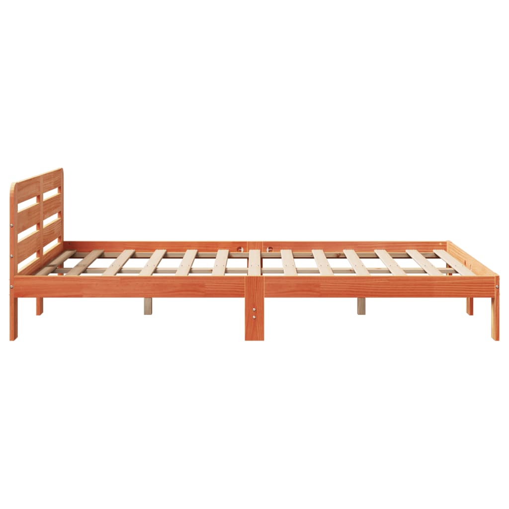 Letto senza Materasso Marrone Cera 120x200 cm in Legno di Pino | homemem39