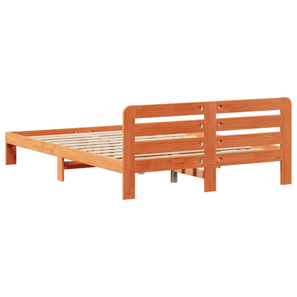 Letto senza Materasso Marrone Cera 120x200 cm in Legno di Pino | homemem39