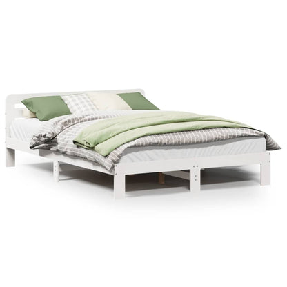 Letto senza Materasso Bianco 140x200 cm Legno Massello di Pino | homemem39