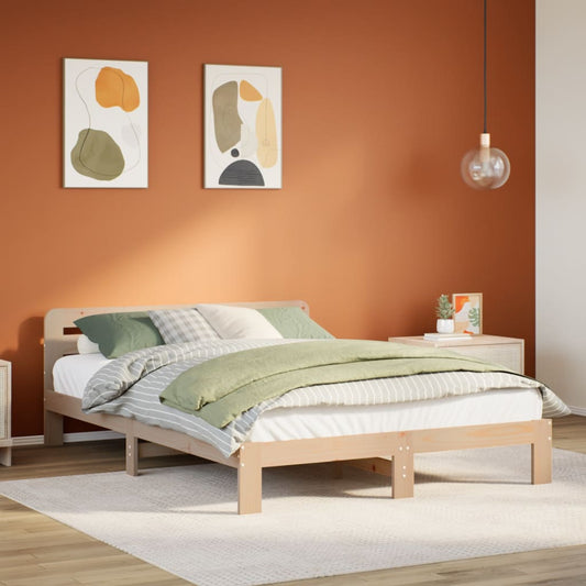 Letto senza Materasso 150x200 cm in Legno Massello di Pino - homemem39