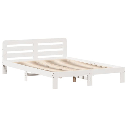 Letto senza Materasso Bianco 150x200 cm Legno Massello di Pino | homemem39