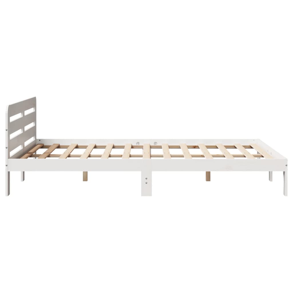 Letto senza Materasso Bianco 150x200 cm Legno Massello di Pino - homemem39
