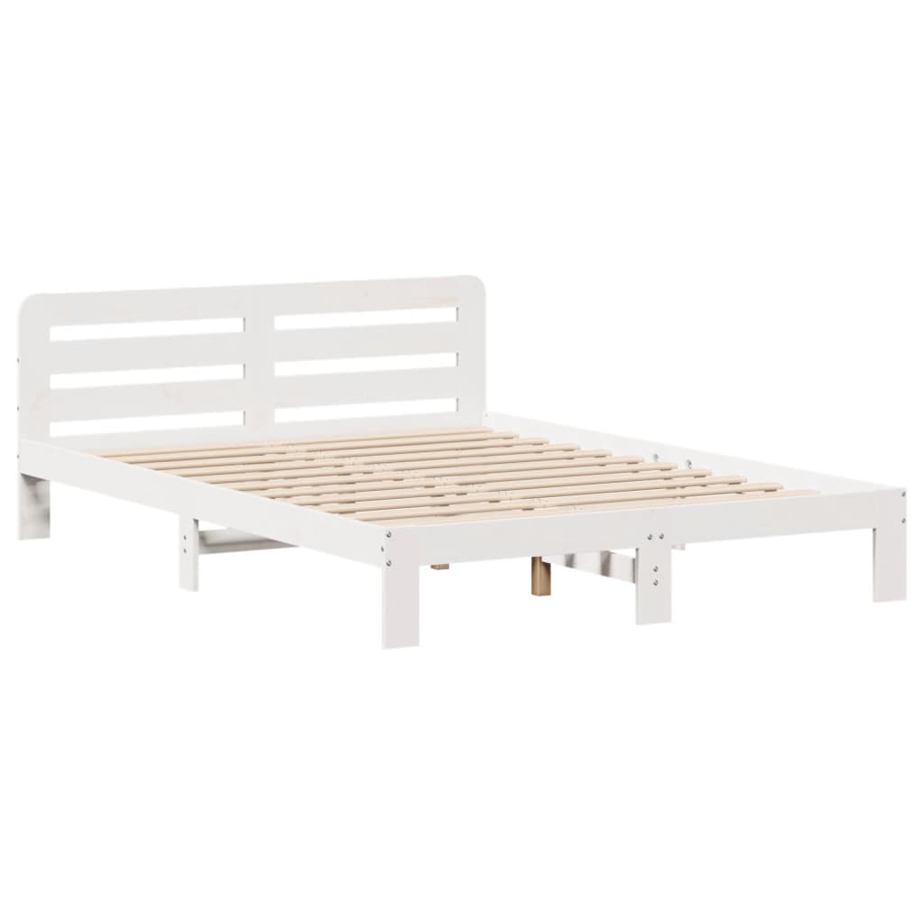 Letto senza Materasso Bianco 160x200 cm Legno Massello di Pino | homemem39