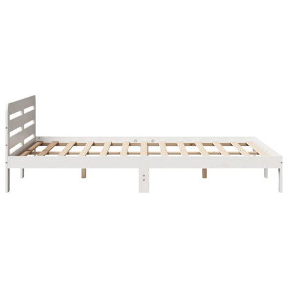 Letto senza Materasso Bianco 160x200 cm Legno Massello di Pino - homemem39