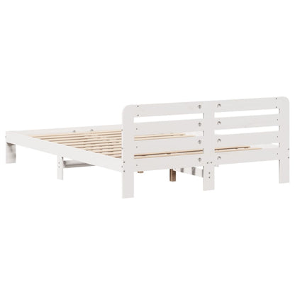 Letto senza Materasso Bianco 160x200 cm Legno Massello di Pino - homemem39