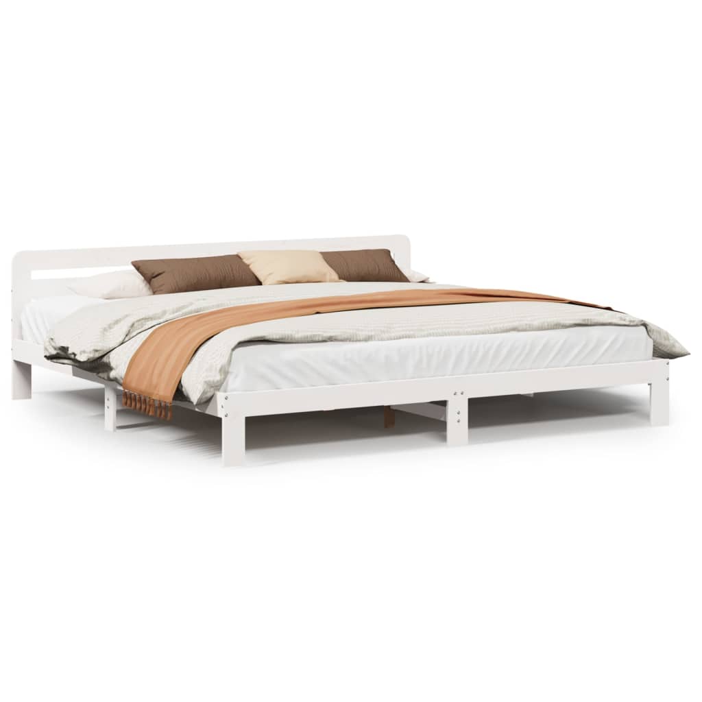 Letto senza Materasso Bianco 180x200 cm Legno Massello di Pino | homemem39