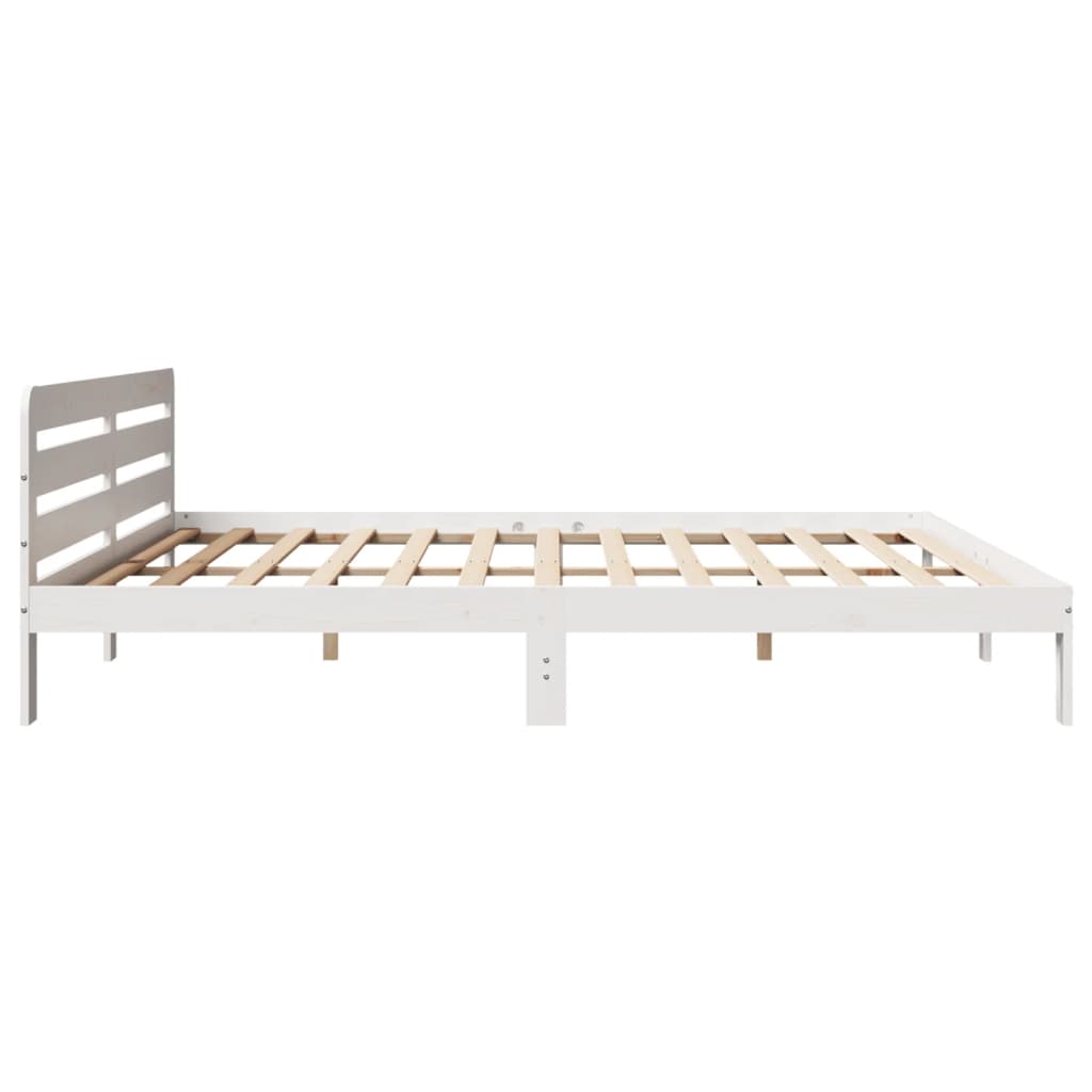 Letto senza Materasso Bianco 180x200 cm Legno Massello di Pino | homemem39
