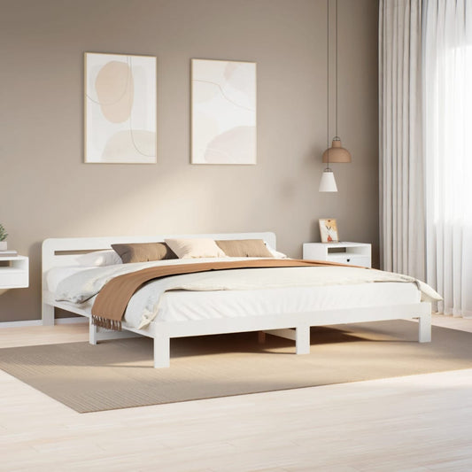 Letto senza Materasso Bianco 180x200 cm Legno Massello di Pino | homemem39