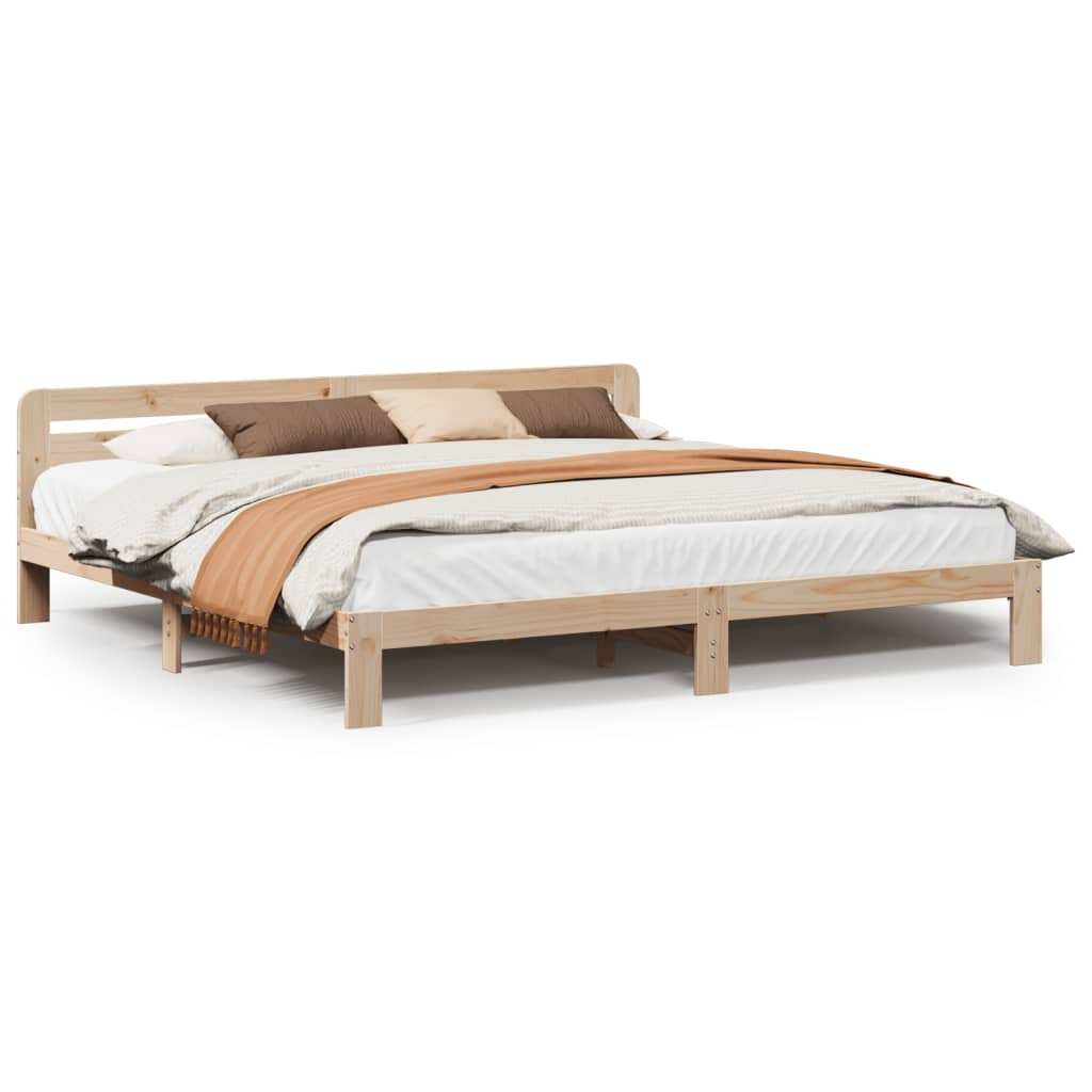 Letto senza Materasso 200x200 cm in Legno Massello di Pino | homemem39