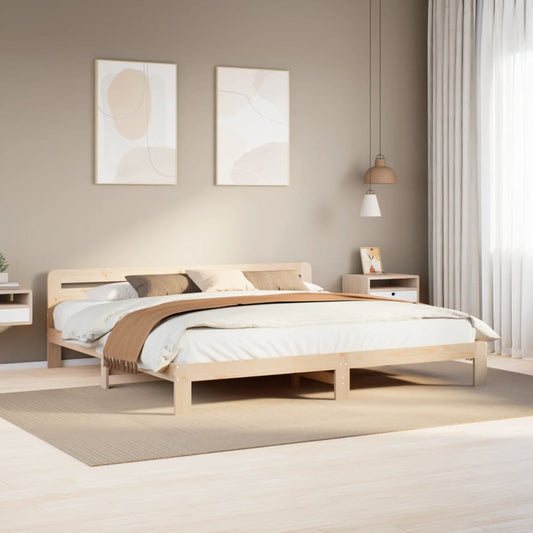 Letto senza Materasso 200x200 cm in Legno Massello di Pino | homemem39