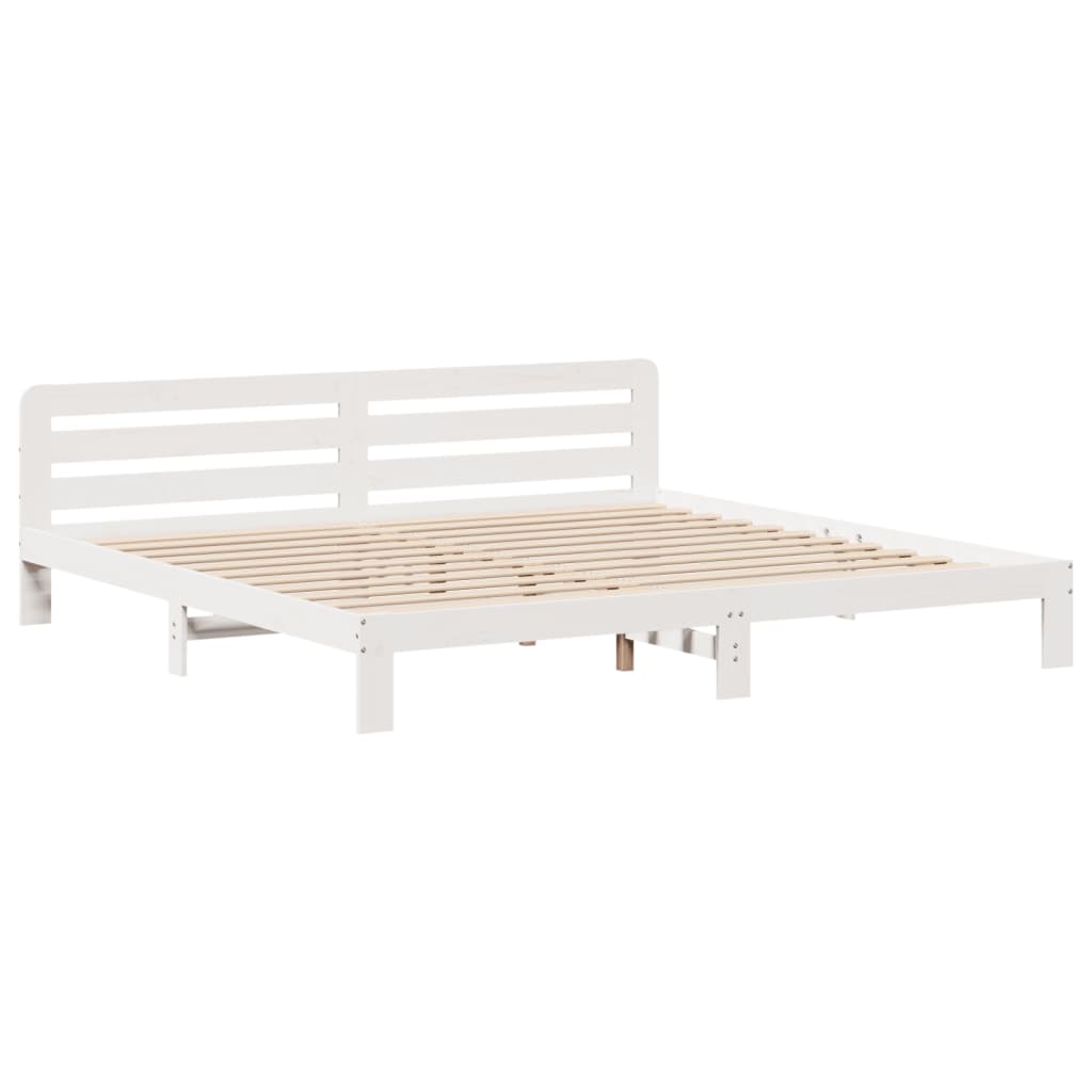 Giroletto senza Materasso Bianco 200x200 cm Legno Massello Pino | homemem39