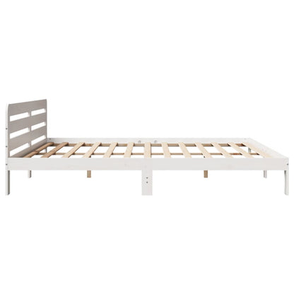 Giroletto senza Materasso Bianco 200x200 cm Legno Massello Pino | homemem39