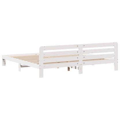 Giroletto senza Materasso Bianco 200x200 cm Legno Massello Pino | homemem39