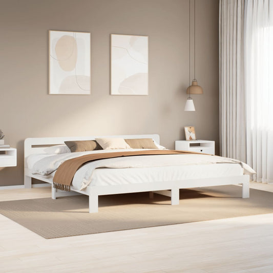 Giroletto senza Materasso Bianco 200x200 cm Legno Massello Pino | homemem39