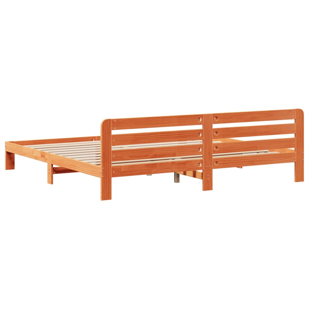 Letto senza Materasso Marrone Cera 200x200 cm in Legno di Pino | homemem39
