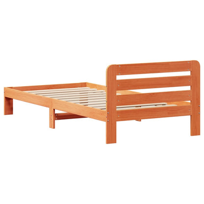 Letto senza Materasso Marrone Cera 75x190 cm in Legno di Pino - homemem39