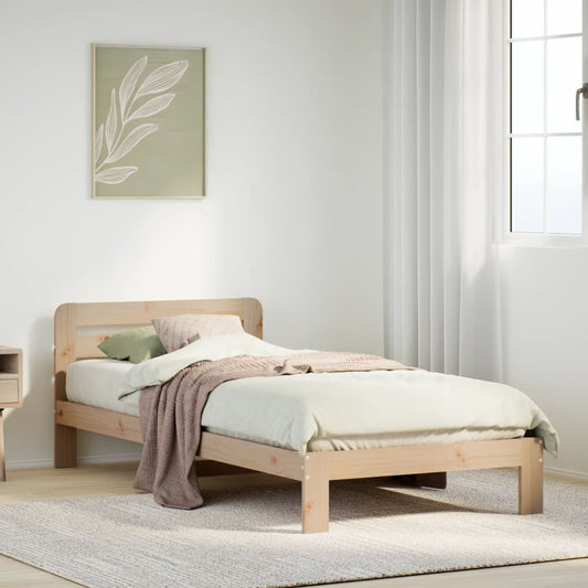 Letto senza Materasso 90x190 cm in Legno Massello di Pino - homemem39