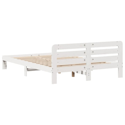 Letto senza Materasso Bianco 120x190 cm Legno Massello di Pino