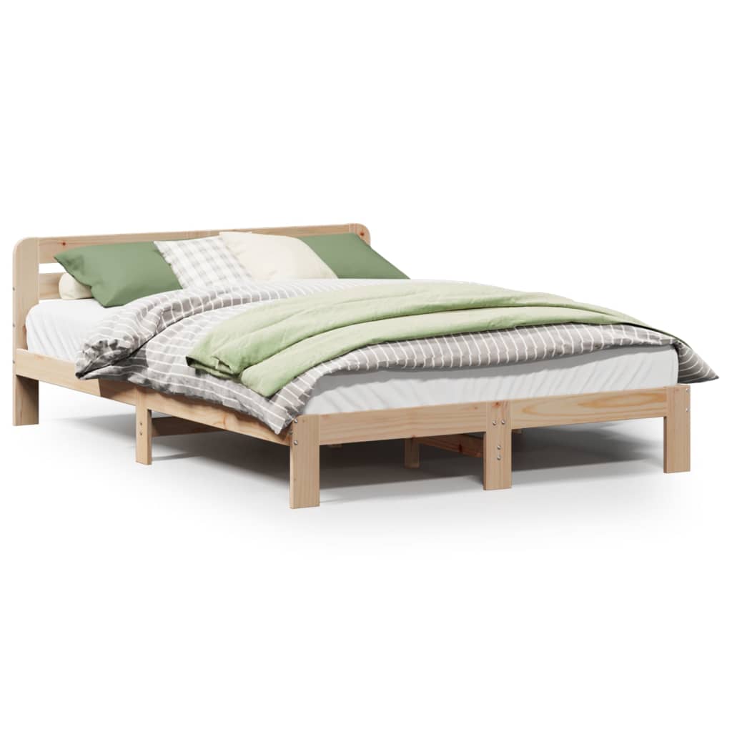 Letto senza Materasso 135x190 cm in Legno Massello di Pino | homemem39