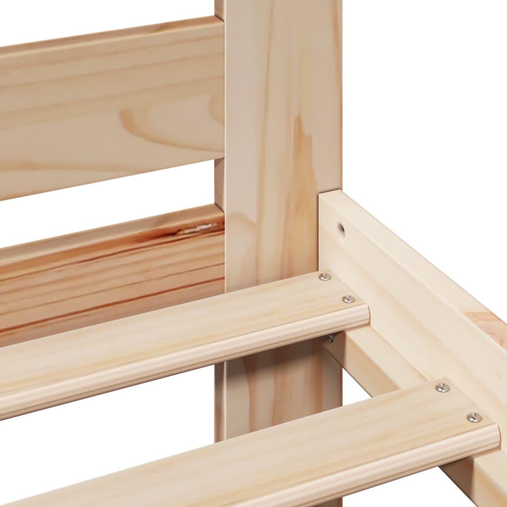 Letto senza Materasso 135x190 cm in Legno Massello di Pino - homemem39