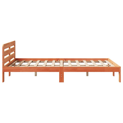 Letto senza Materasso Marrone Cera 135x190 cm in Legno di Pino | homemem39