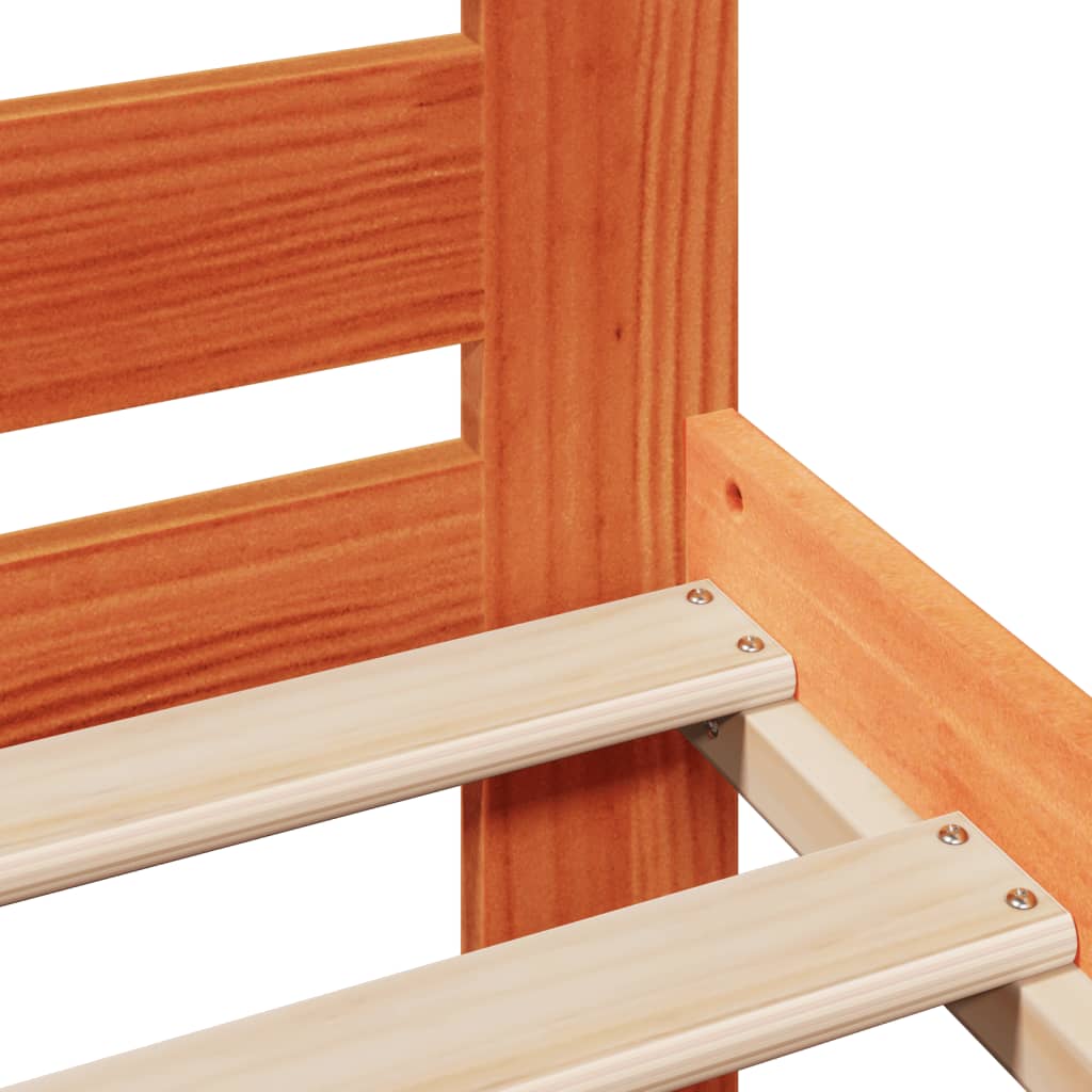 Letto senza Materasso Marrone Cera 135x190 cm in Legno di Pino | homemem39
