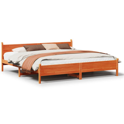 Letto senza Materasso Marrone Cera 180x200 cm in Legno di Pino - homemem39