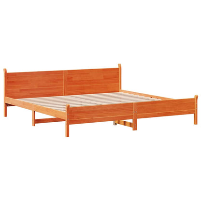Letto senza Materasso Marrone Cera 180x200 cm in Legno di Pino - homemem39