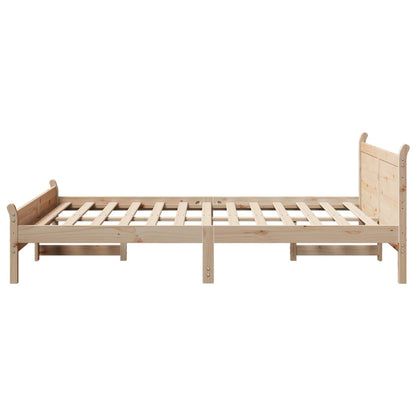 Letto senza Materasso 150x200 cm in Legno Massello di Pino | homemem39