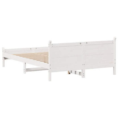 Letto senza Materasso Bianco 120x200 cm Legno Massello di Pino - homemem39