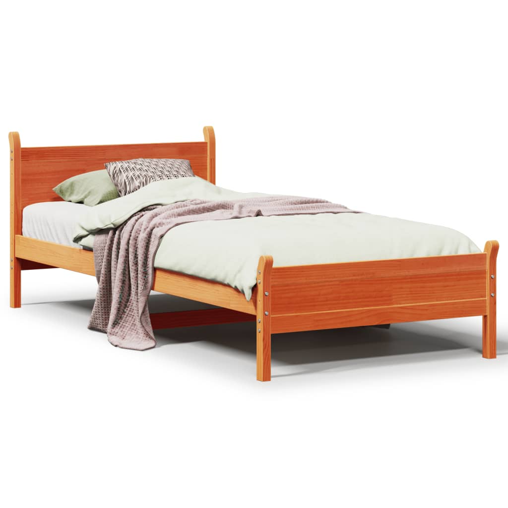 Letto senza Materasso Marrone Cera 90x200 cm Legno di Pino - homemem39