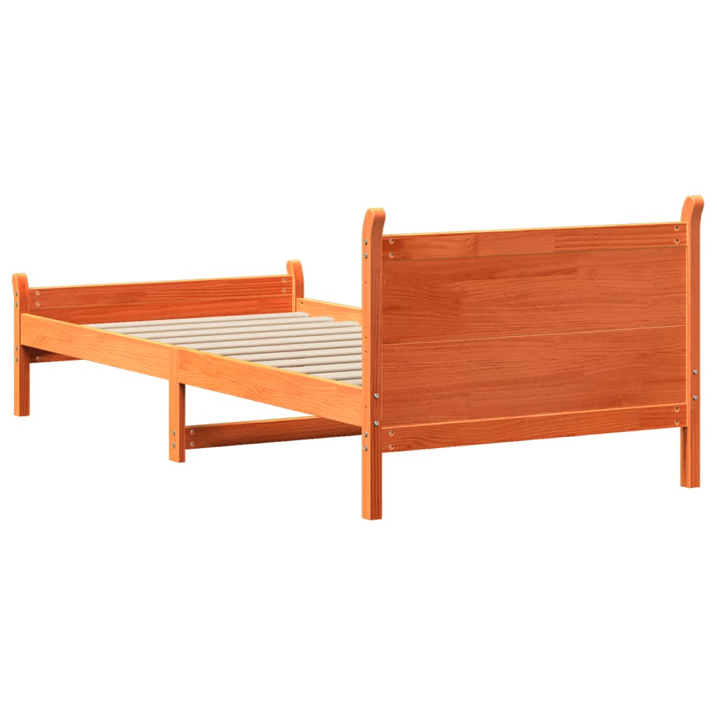 Letto senza Materasso Marrone Cera 90x200 cm Legno di Pino - homemem39