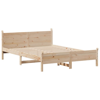 Letto senza Materasso 140x190 cm in Legno Massello di Pino - homemem39