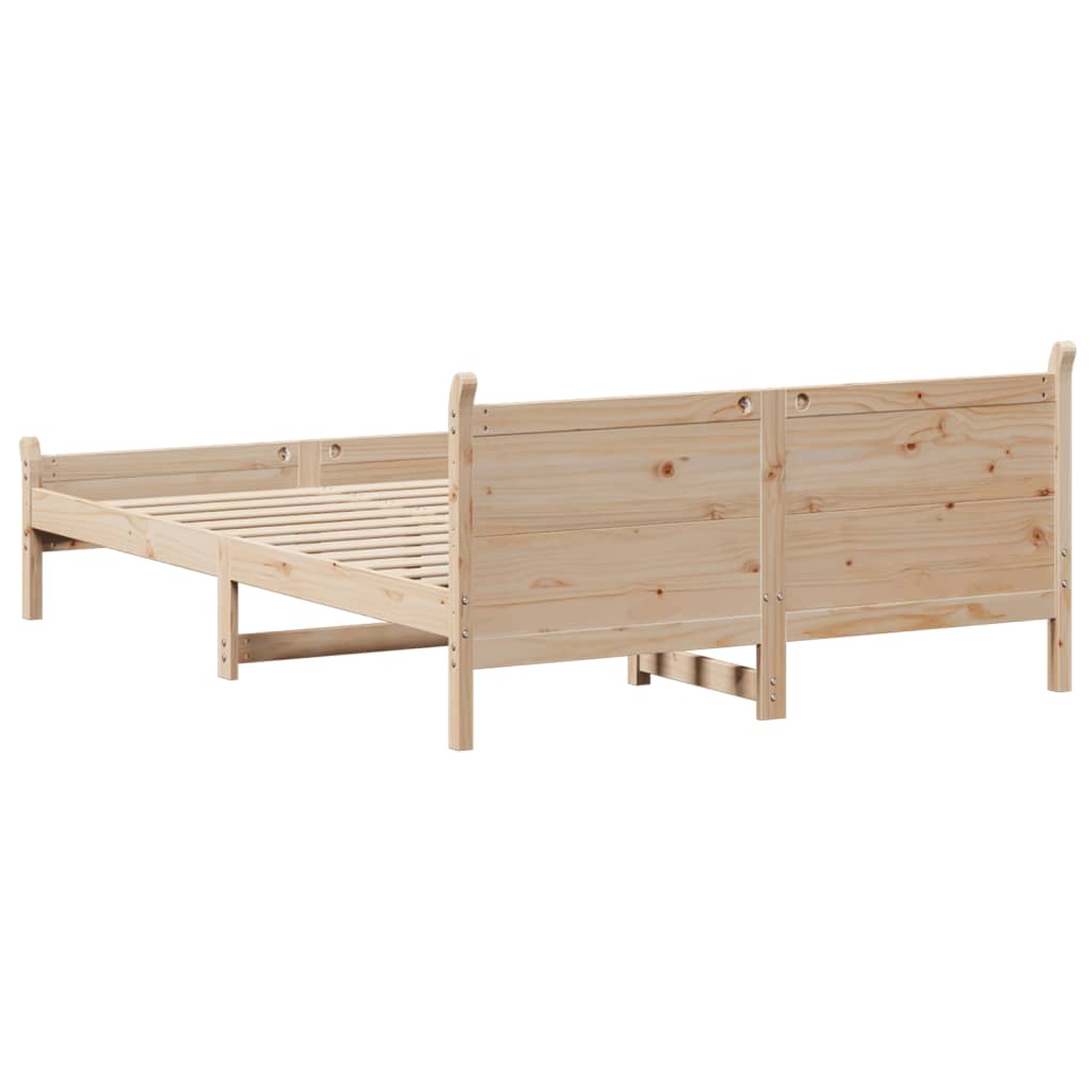 Letto senza Materasso 140x190 cm in Legno Massello di Pino | homemem39