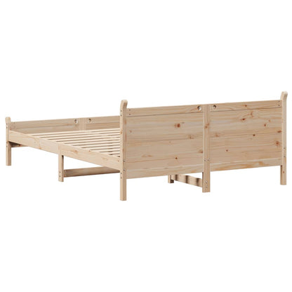 Letto senza Materasso 140x190 cm in Legno Massello di Pino | homemem39