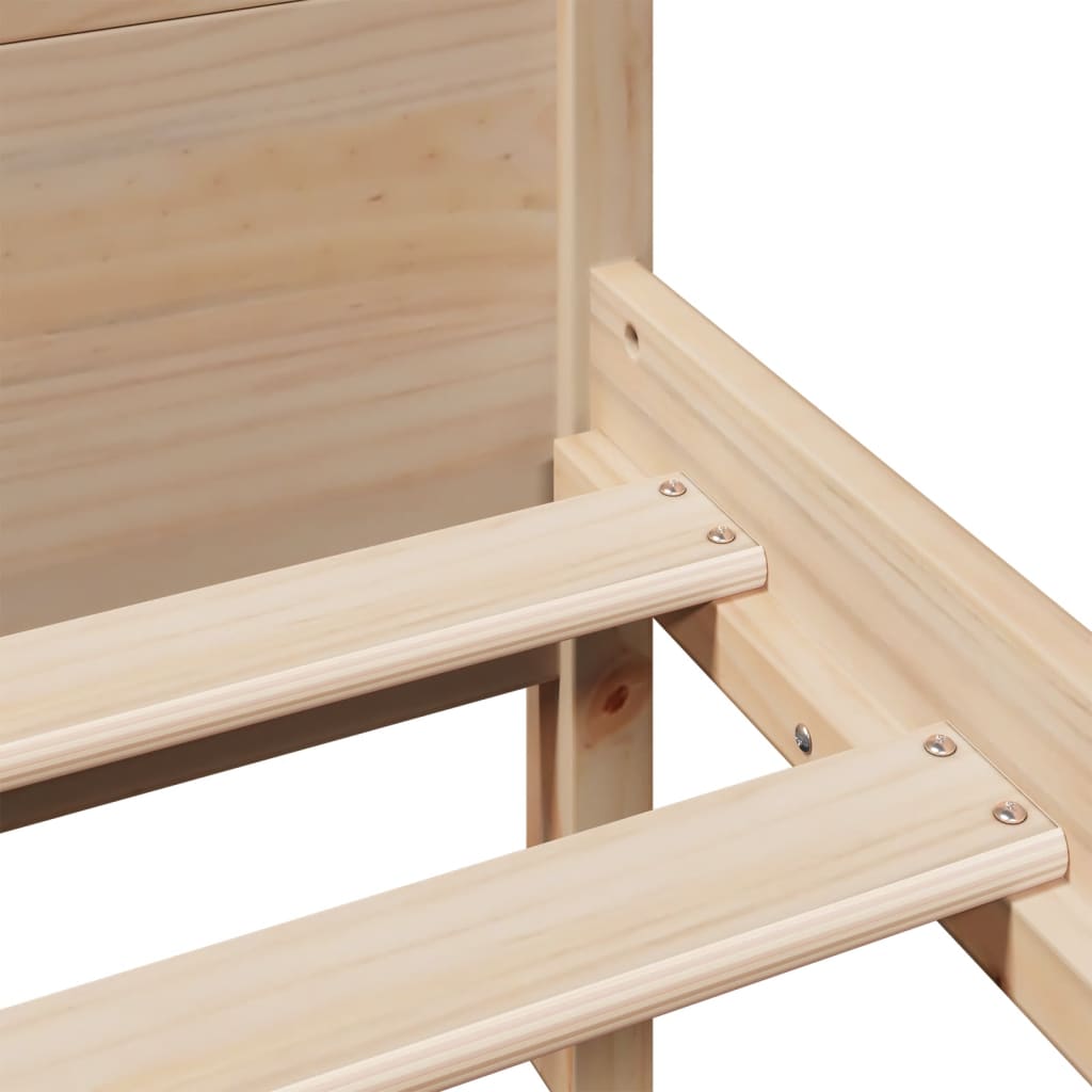 Letto senza Materasso 140x190 cm in Legno Massello di Pino | homemem39