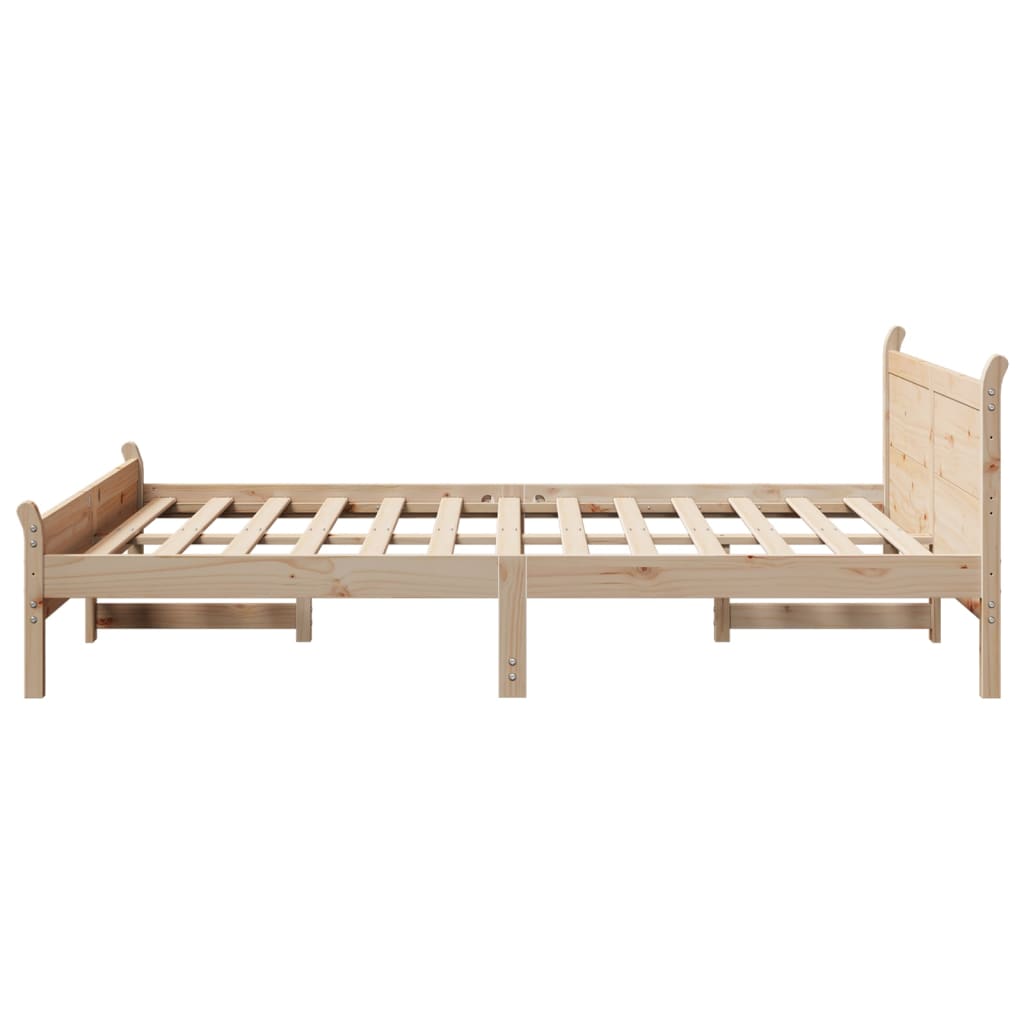 Letto senza Materasso 135x190 cm in Legno Massello di Pino - homemem39