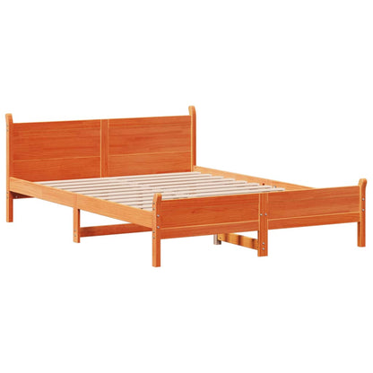 Letto senza Materasso Marrone Cera 135x190 cm in Legno di Pino - homemem39