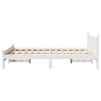 Letto senza Materasso Bianco 120x190 cm Legno Massello di Pino - homemem39