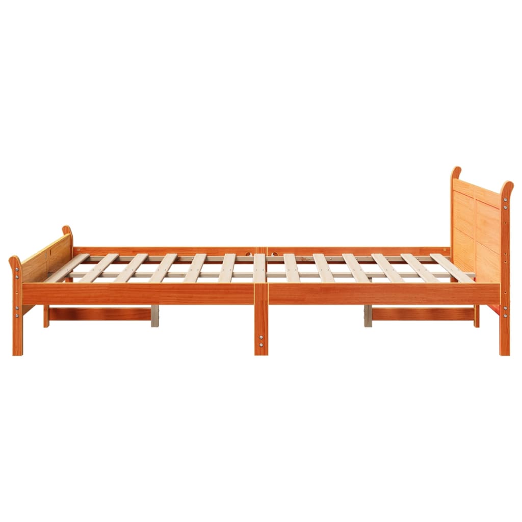 Letto senza Materasso Marrone Cera 120x190 cm in Legno di Pino | homemem39